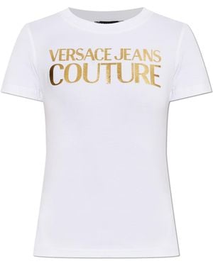 Versace Jeans Couture T-Shirt With Printed Logo - White