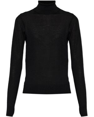 DSquared² Wool Turtleneck With Embroidered Logo - Black