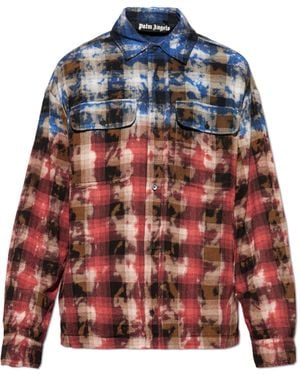 Palm Angels Checked Pattern Shirt - Red