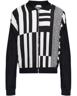 Versace Cardigan Made From Combined Fabrics - Black
