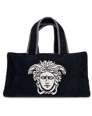 Versace Gym Bag Made Of Terry Cotton - Black