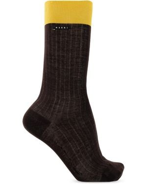 Marni Ribbed Cotton Socks - Black