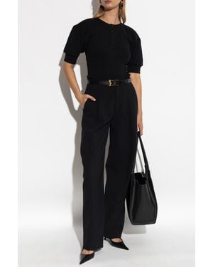 Victoria Beckham Pleated Pants - Black