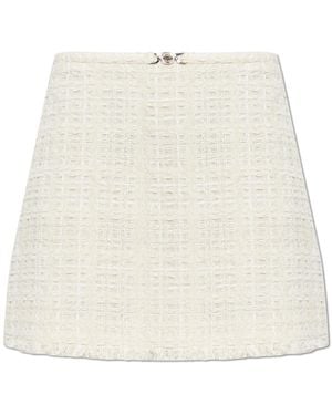 Versace Tweed Skirt With Lurex Thread - White