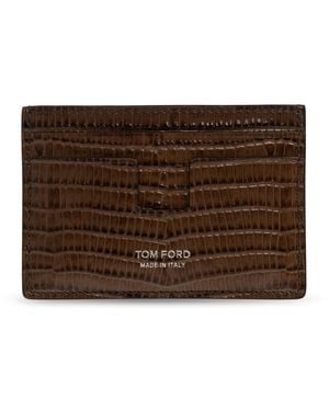 Tom Ford Leather Card Holder - Brown