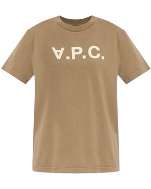 A.P.C. T-Shirt With Logo - Natural