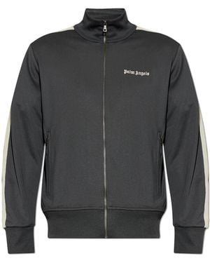 Palm Angels Sweatshirt With A Stand-Up Collar - Grey