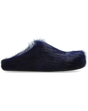 Marni Fur Slippers - Blue