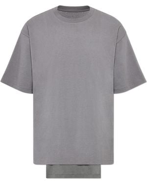 Maison Margiela T-Shirt With An Asymmetrically Finished Hem - Grey