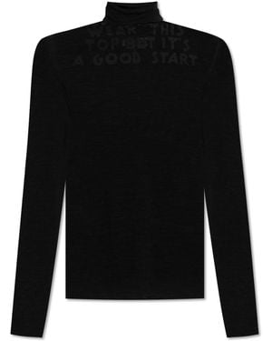 MM6 by Maison Margiela Thin Wool Turtleneck - Black