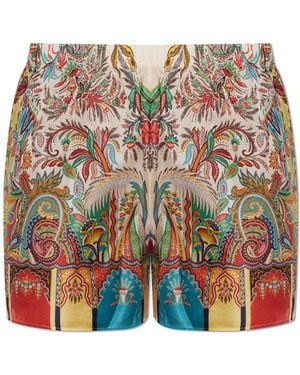 Etro Silk Shorts - White
