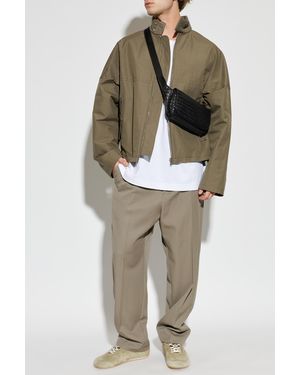 Bottega Veneta Wool Pleated Pants - Natural