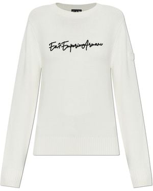 EA7 Jumper With Embroidered Logo - White