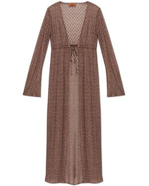 Missoni Beach Dress With Lurex Thread - Brown