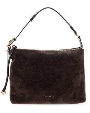 Etro Suede 'Hobo M' Bag - Black