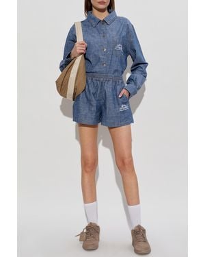 Off-White c/o Virgil Abloh Shorts With Logo - Blue