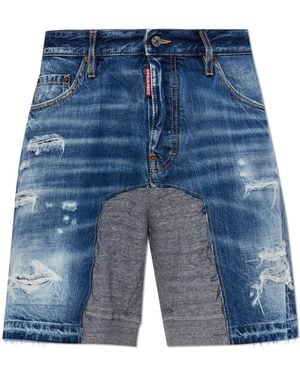 DSquared² Denim Shorts With A Vintage Effect - Blue