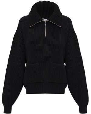 Alaïa Wool Sweater With Pockets - Black
