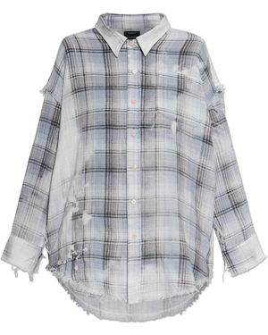 R13 Cotton Checked Shirt - Blue