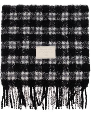 Acne Studios Wool Scarf With Fringing - Black