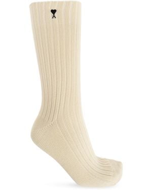 Ami Paris Three-Pack Of Socks - White