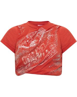 DIESEL 'T-Wincy' Crop Top - Red