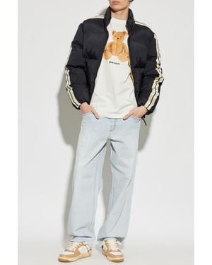 Palm Angels Insulated Jacket With Stand-Up Collar - Blue