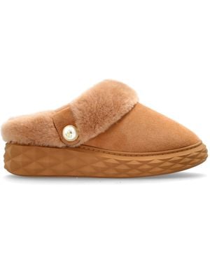 Jimmy Choo Platform Slides "Diamond Maxi" - Brown