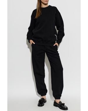 Jil Sander Sweatpants With Printed Logo - Black