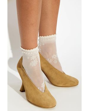 Moschino Suede Heeled Shoes - Natural