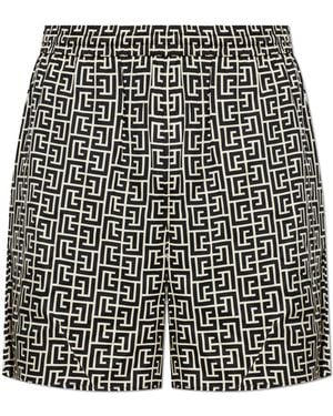 Balmain Monogram Shorts - Black