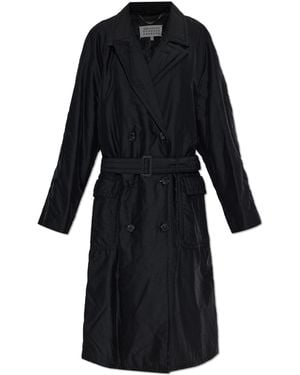 Maison Margiela Double-Breasted Wool Coat - Black