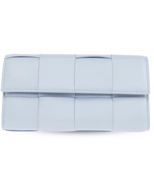 Bottega Veneta Leather Folding Wallet - Blue