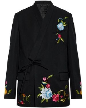 KENZO Blazer With Colourful Embroidery - Black
