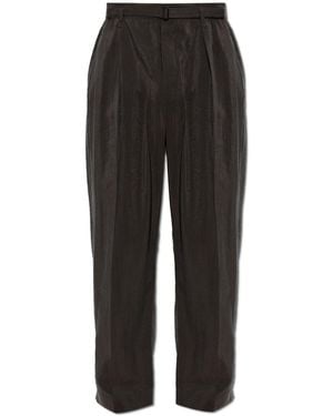 Lemaire Silk Pants With A Belt - Black
