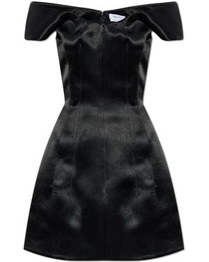 McQueen Short Satin Dress - Black