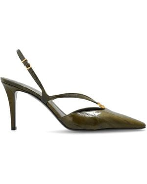 Fendi Heeled Shoes 'F Fold' - Metallic