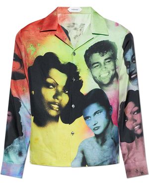 Versace Silk Shirt With "The Party" Print - Multicolour