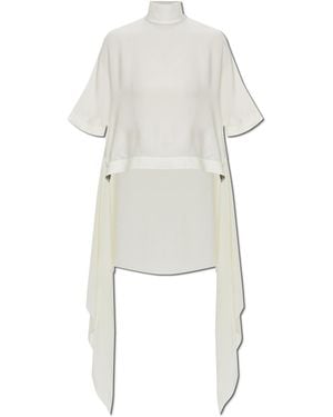 Alaïa Asymmetrical Cut Top - White