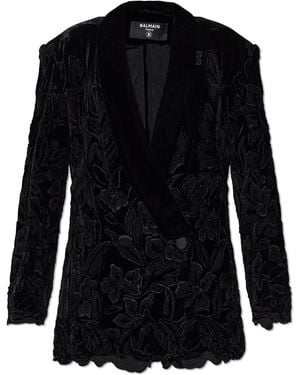 Balmain Velvet Blazer - Black