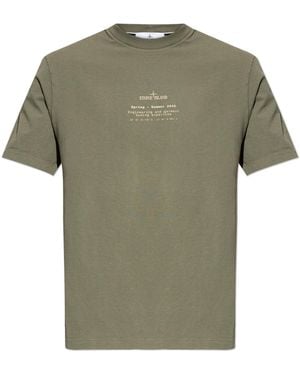 Stone Island T-Shirt With Print - Green
