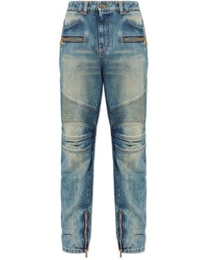 Balmain Jeans With A 'Vintage' Effect - Blue