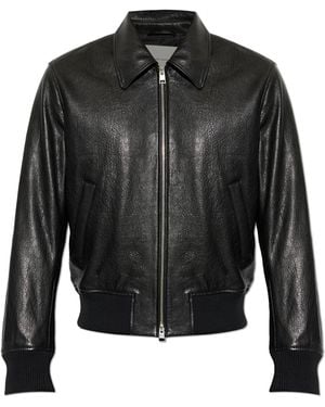 Ami Paris Leather Jacket - Black