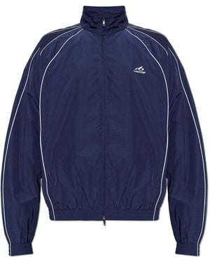 Balenciaga Jacket With Logo - Blue