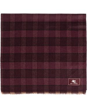 Etro Checked Scarf - Purple