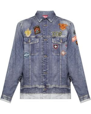 DIESEL Shirt 'S-Simply-Patch' - Blue