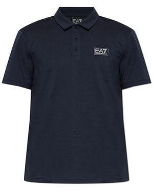 EA7 Polo With Logo Patch - Blue