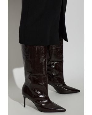 Black Suede Studio 'Kath' Heeled Knee-High Boots - Black