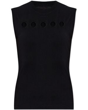Marni Cotton Top With Crew Neckline - Black