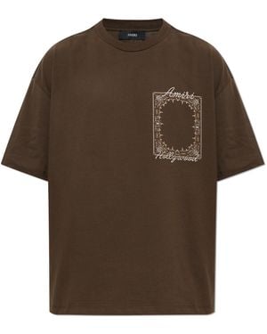 Amiri T-Shirt With Logo - Brown
